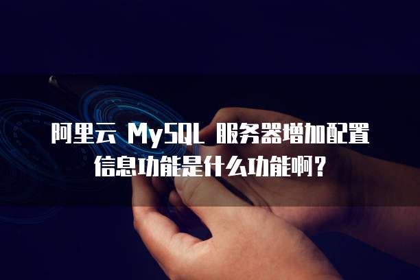 阿里云 MySQL 服务器增加配置信息功能是什么功能啊?