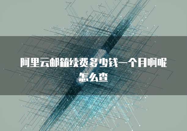 阿里云邮箱续费多少钱一个月啊呢怎么查