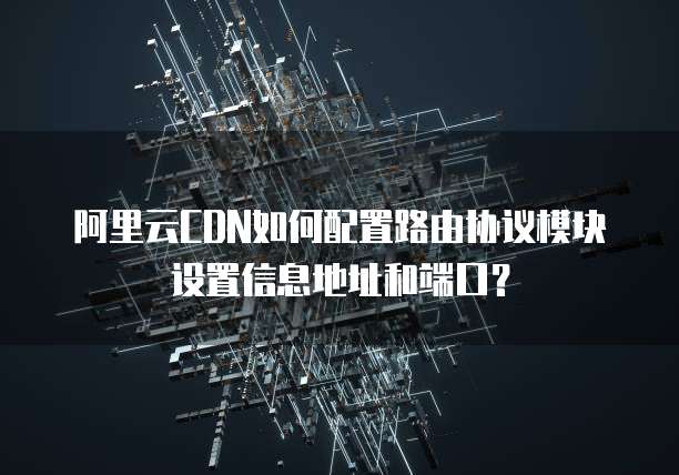 阿里云CDN如何配置路由协议模块设置信息地址和端口?