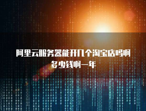 阿里云服务器能开几个淘宝店吗啊多少钱啊一年