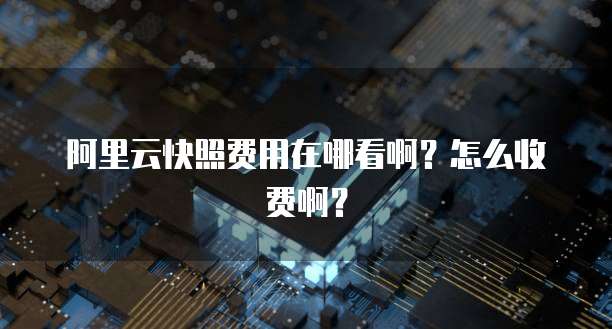 阿里云快照费用在哪看啊?怎么收费啊?