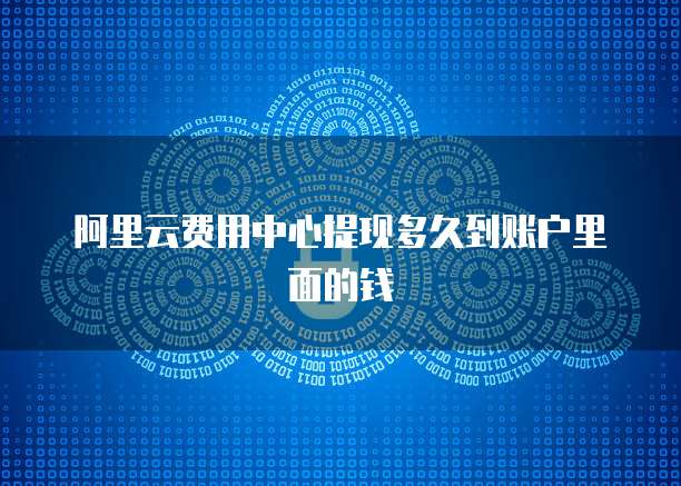 阿里云费用中心提现多久到账户里面的钱