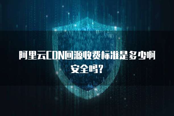 阿里云CDN回源收费标准是多少啊安全吗?