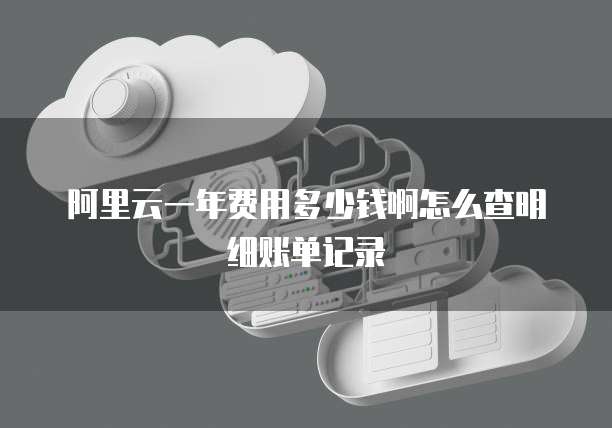 阿里云一年费用多少钱啊怎么查明细账单记录