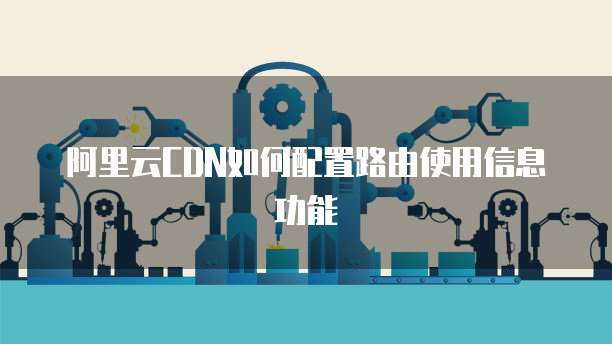 阿里云CDN如何配置路由使用信息功能