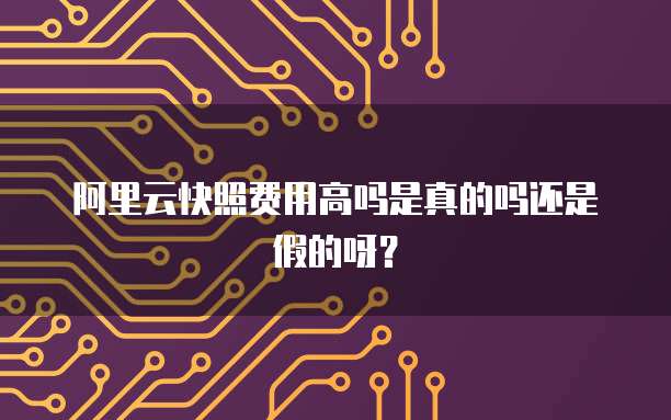 阿里云快照费用高吗是真的吗还是假的呀?