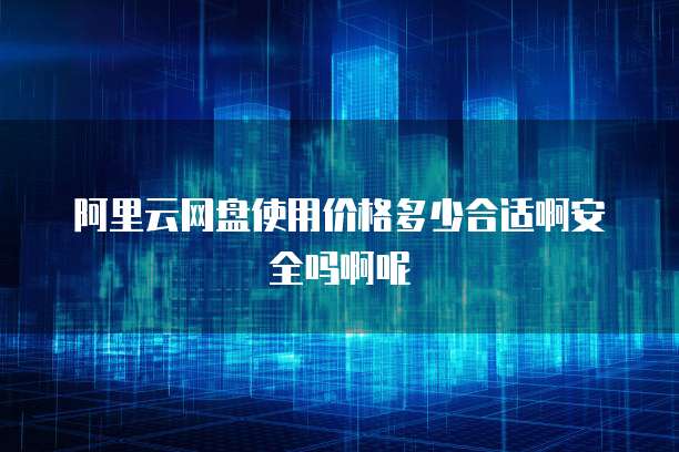 阿里云网盘使用价格多少合适啊安全吗啊呢