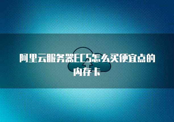 阿里云服务器ECS怎么买便宜点的内存卡