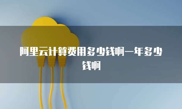 阿里云计算费用多少钱啊一年多少钱啊