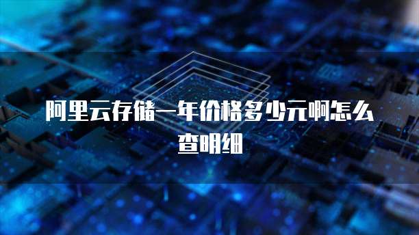 阿里云存储一年价格多少元啊怎么查明细