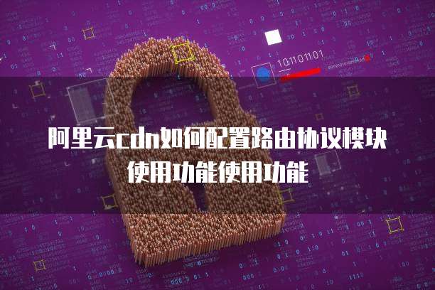 阿里云cdn如何配置路由协议模块使用功能使用功能