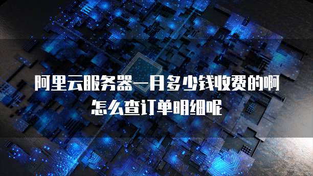 阿里云服务器一月多少钱收费的啊怎么查订单明细呢