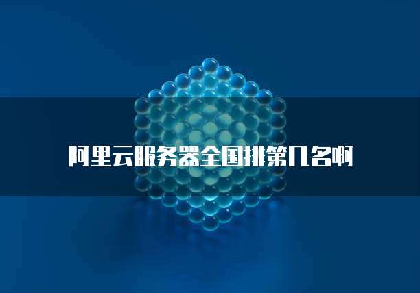 阿里云服务器全国排第几名啊