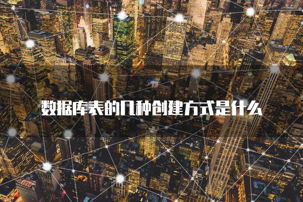 数据库表的几种创建方式是什么