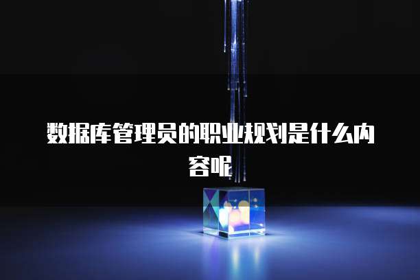 数据库管理员的职业规划是什么内容呢