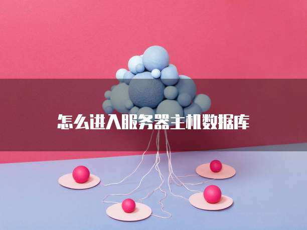 怎么进入服务器主机数据库