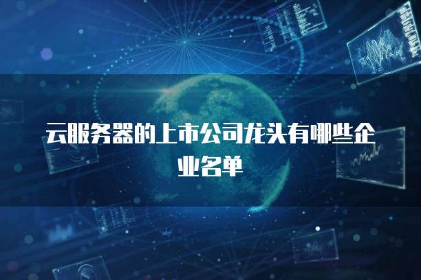 云服务器的上市公司龙头有哪些企业名单