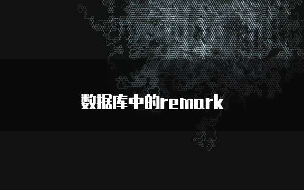 数据库中的remark
