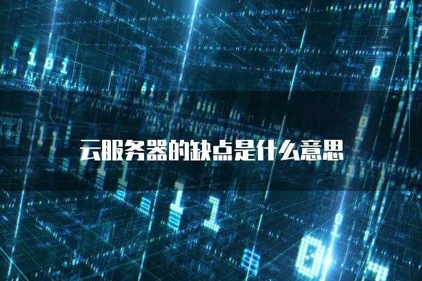 云服务器的缺点是什么意思