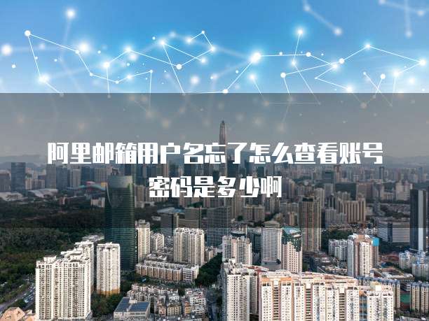 阿里邮箱用户名忘了怎么查看账号密码是多少啊