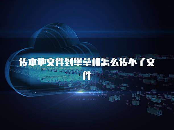 传本地文件到堡垒机怎么传不了文件