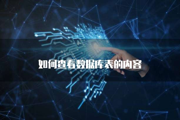 如何查看数据库表的内容