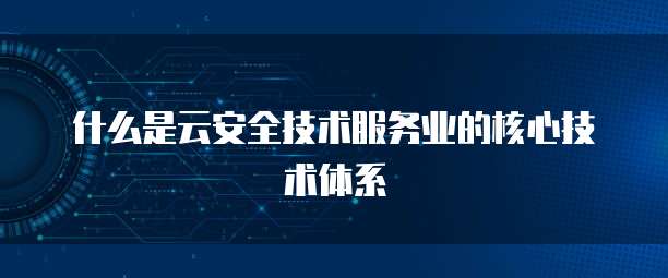 什么是云安全技术服务业的核心技术体系