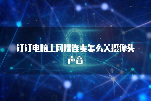 钉钉电脑上网课连麦怎么关摄像头声音