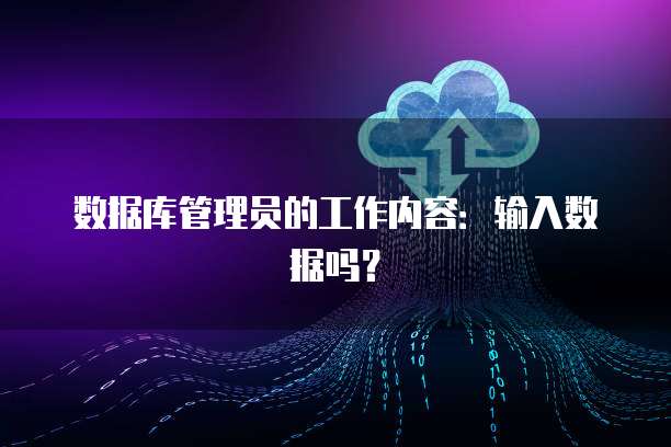 数据库管理员的工作内容：输入数据吗？
