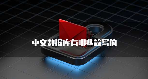 中文数据库有哪些简写的