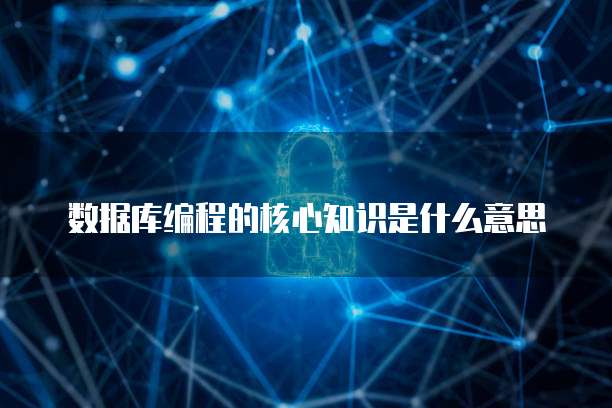 数据库编程的核心知识是什么意思