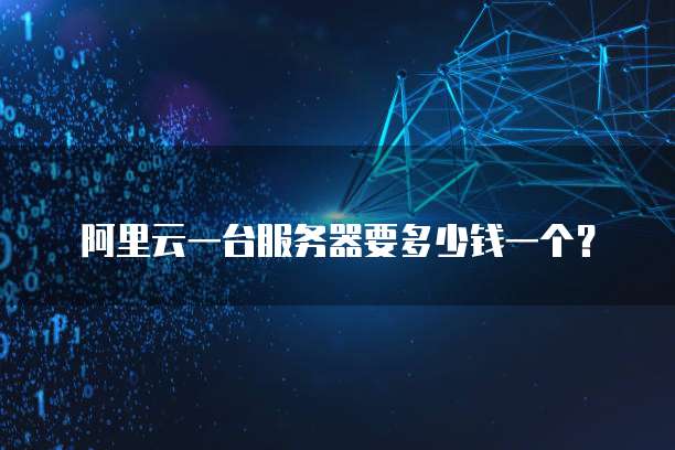 阿里云一台服务器要多少钱一个?