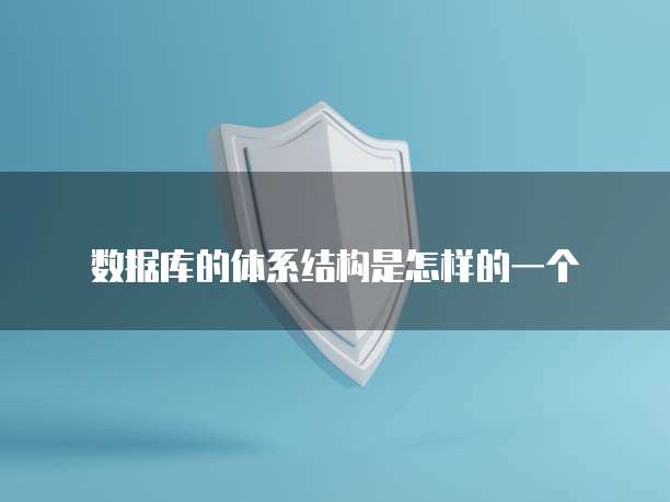 数据库的体系结构是怎样的一个