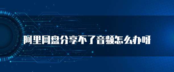 阿里网盘分享不了音频怎么办呀