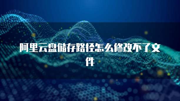 阿里云盘储存路径怎么修改不了文件