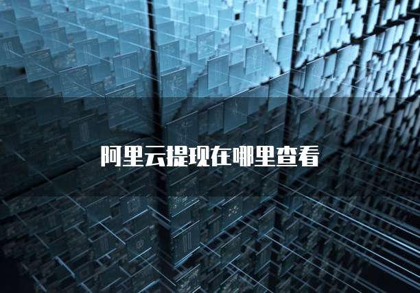 阿里云提现在哪里查看
