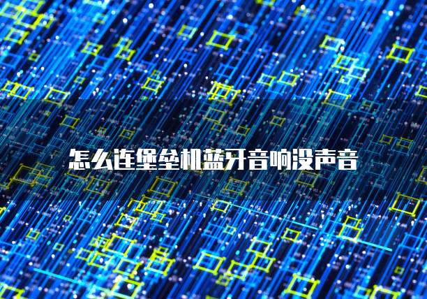 怎么连堡垒机蓝牙音响没声音