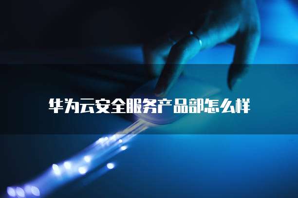 华为云安全服务产品部怎么样
