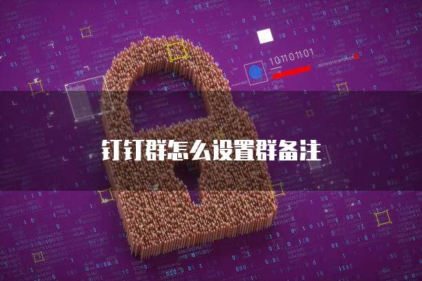 钉钉群怎么设置群备注