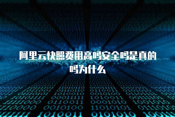 阿里云快照费用高吗安全吗是真的吗为什么