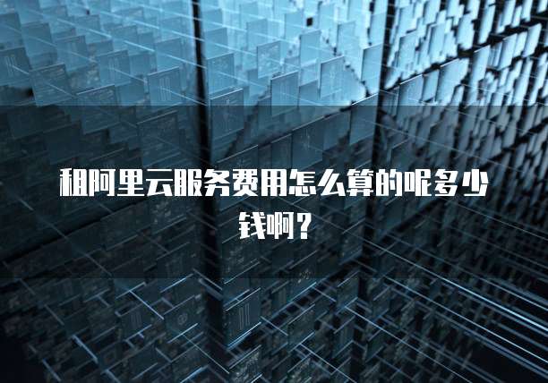 租阿里云服务费用怎么算的呢多少钱啊？