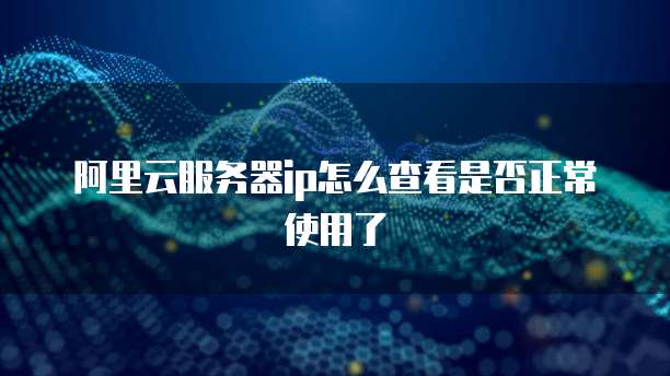 阿里云服务器ip怎么查看是否正常使用了
