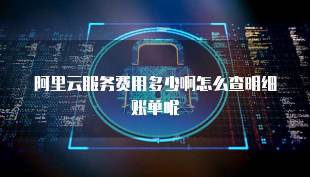 阿里云服务费用多少啊怎么查明细账单呢