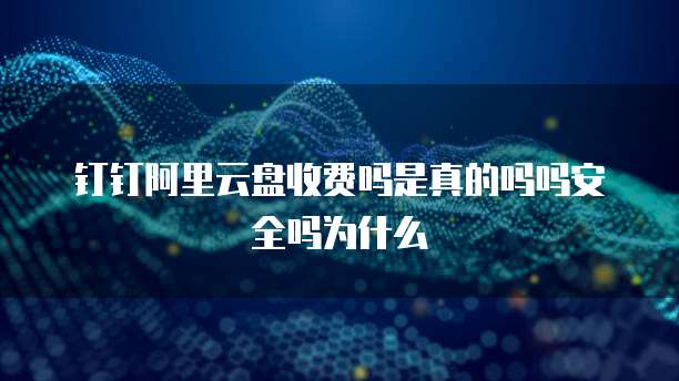 钉钉阿里云盘收费吗是真的吗吗安全吗为什么