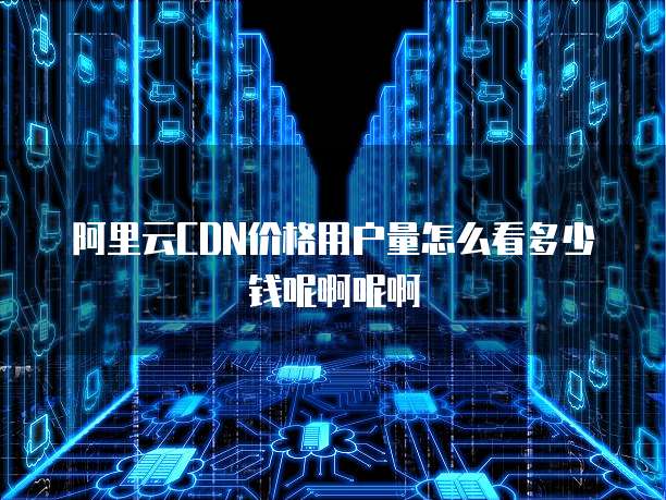 阿里云CDN价格用户量怎么看多少钱呢啊呢啊