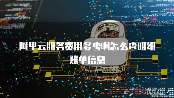 阿里云服务费用多少啊怎么查明细账单信息