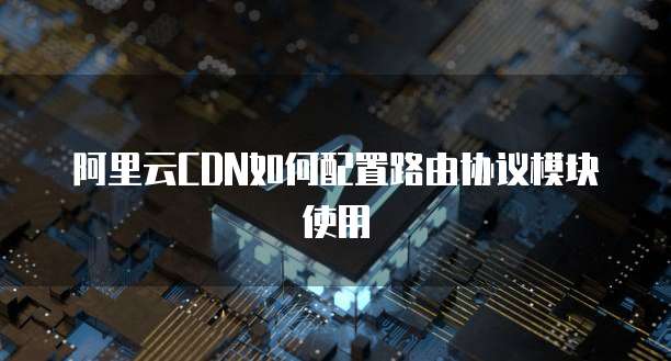 阿里云CDN如何配置路由协议模块使用
