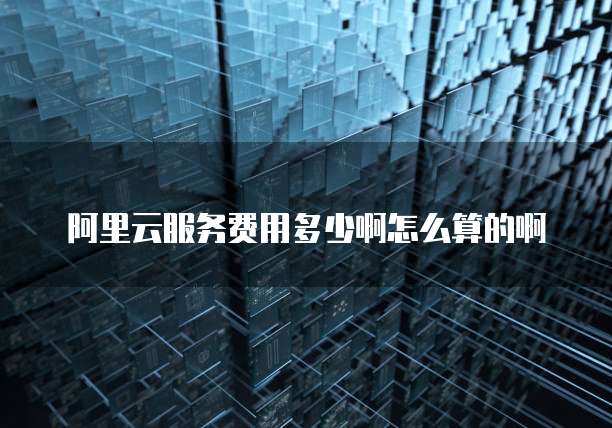 阿里云服务费用多少啊怎么算的啊