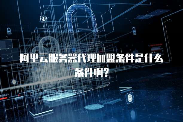 阿里云服务器代理加盟条件是什么条件啊?