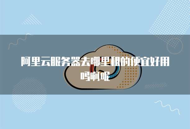 阿里云服务器去哪里租的便宜好用吗啊呢